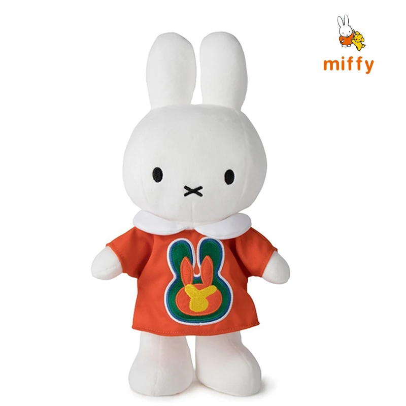 Kawaii Miffy 봉제 인형 만화 34cm 65 주년 기념 시리즈 인형 장난감 애니메이션 액세서리 완벽한 생일 선물