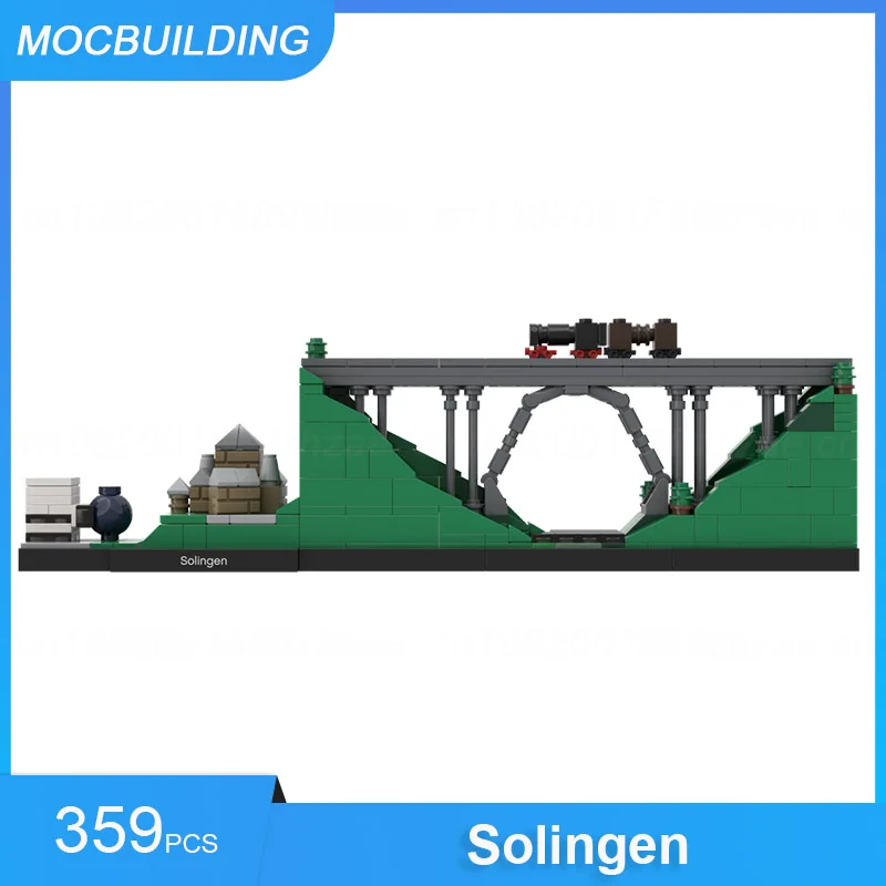 Bloki konstrukcyjne MOC Wuppertal & Witten & Solingen & Duisburg Architecture Skylines Model DIY montuje cegły wystawowe zabawki prezenty