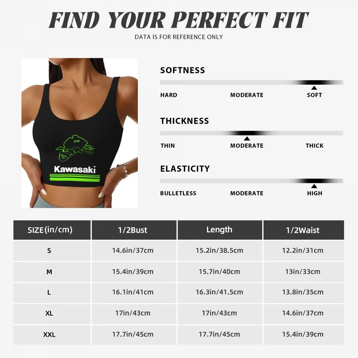 Custom Motorcycle Sport Racing Kawasakis Workout Crop Tank Tops for Women Running Sports Bras