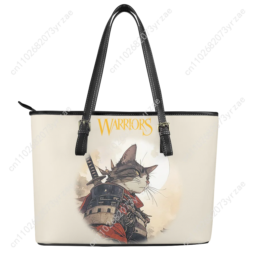 Cat Warrior Handbag Mens Womens Personalized Tote Bag Fashion Shoulder Bag Business Commuter Leather Print Purse Custom Bags