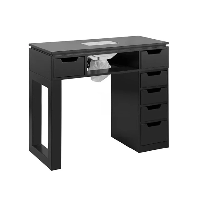 

Nail Table with Fan Salon Nail Art Desk Black Commercial Salon