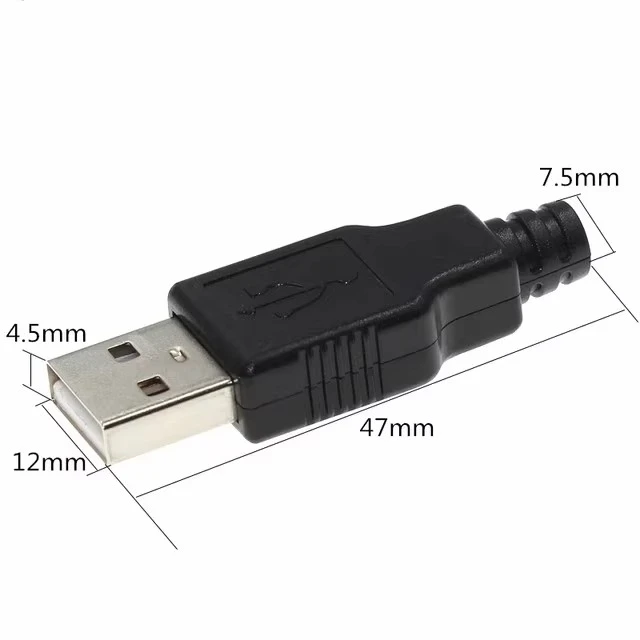 2/5/20sets Usb Male And Female Three-piece Set, Soldered Usb Socket, Card Box Type A Female A Male A Type With Plastic