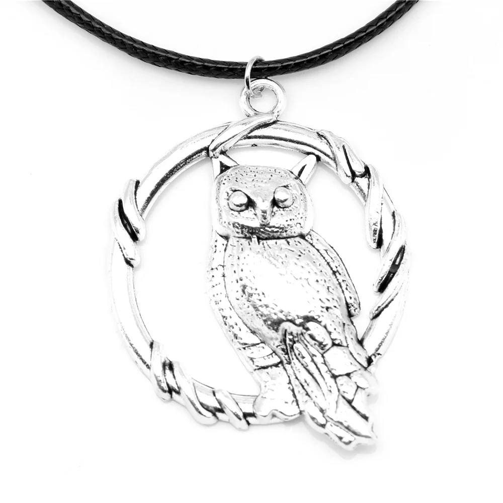 1 Piece 36x48mm Owl Couple Necklace Jewelri