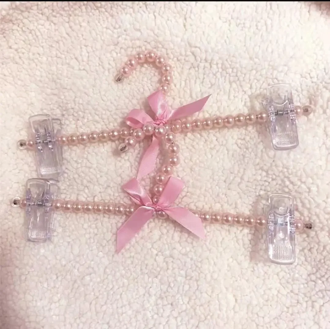 2 stks/set Baby Hangers Voor Kleding Kinderen Huisdier Parel Plastic Hanger Kind Kledingrek Hond Mini Hangers Garderobe Baby Kapstok