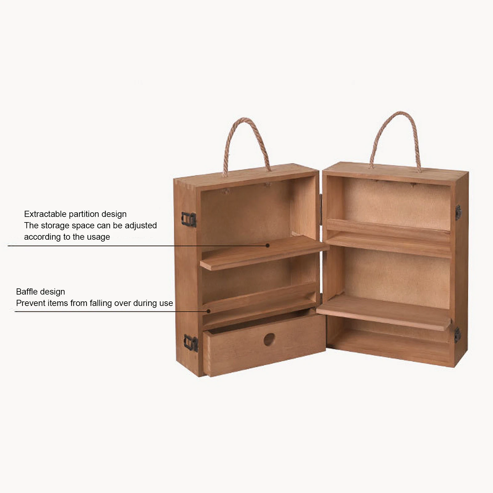 Outdoor Standing Spice Rack Wooden Seasoning Cabinet Camping Cooking Supplies Picnic Organizer BBQ Seasoning Box Storage Basket