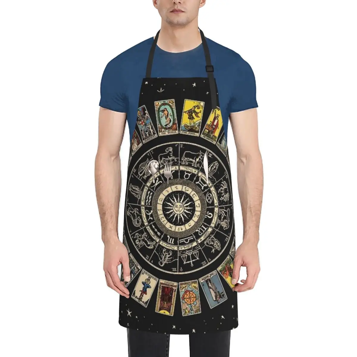 

Astrology Custom Kitchen Apron Party Cooking Apron Adult Baking Accessories Waterproof Fabric Printed Cleaning