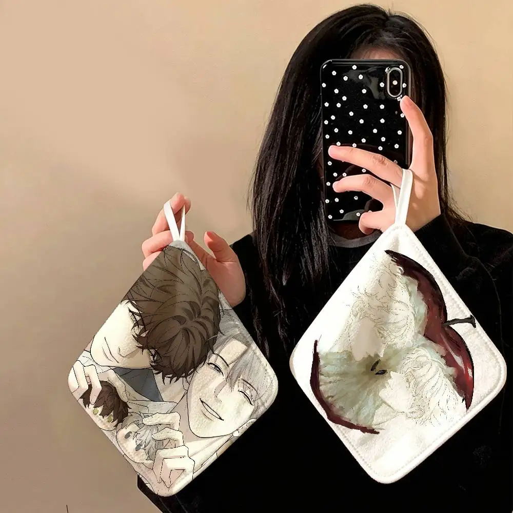 Nerd Project Bl Anime Hanging Kitchen Towel, Polyester Cotton Material, Wear Resistant Hand Wiping Towel for Home