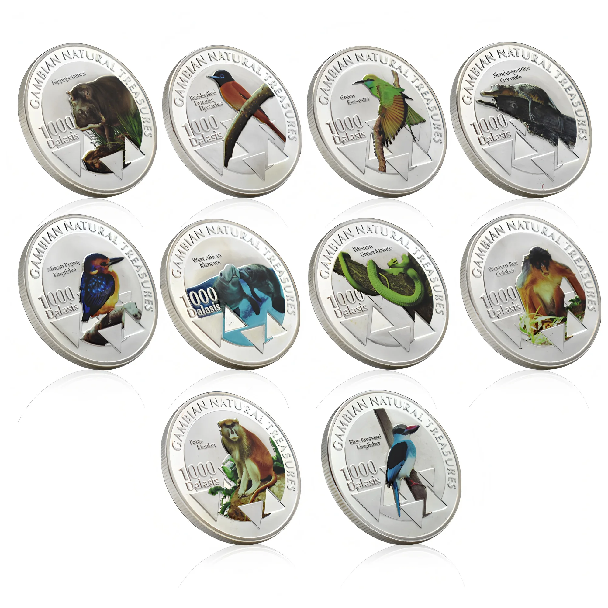 African Tropical Animals Silver Plated Commemorative Coins 1000 Dalasis Rare Animal Commemorative Badges