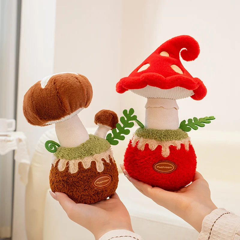 

Adorable Plush Potted Plant Decor Realistic Red Mushroom Shiitake Stuffed Toy Cute Little Mushrooms Plushies