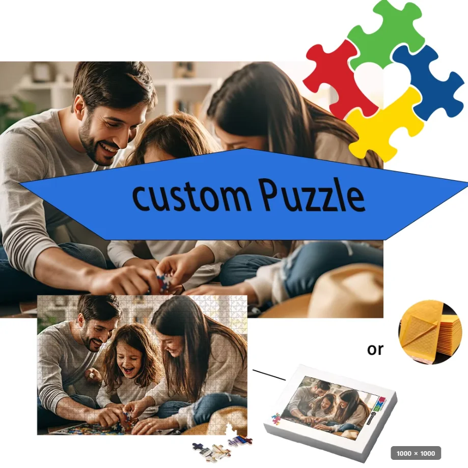 

Personalized Custom Puzzle Upload Your Own Image, Eco-Friendly Paper Jigsaw Puzzle Multiple Sizes, Stress Relief Assembly Toy