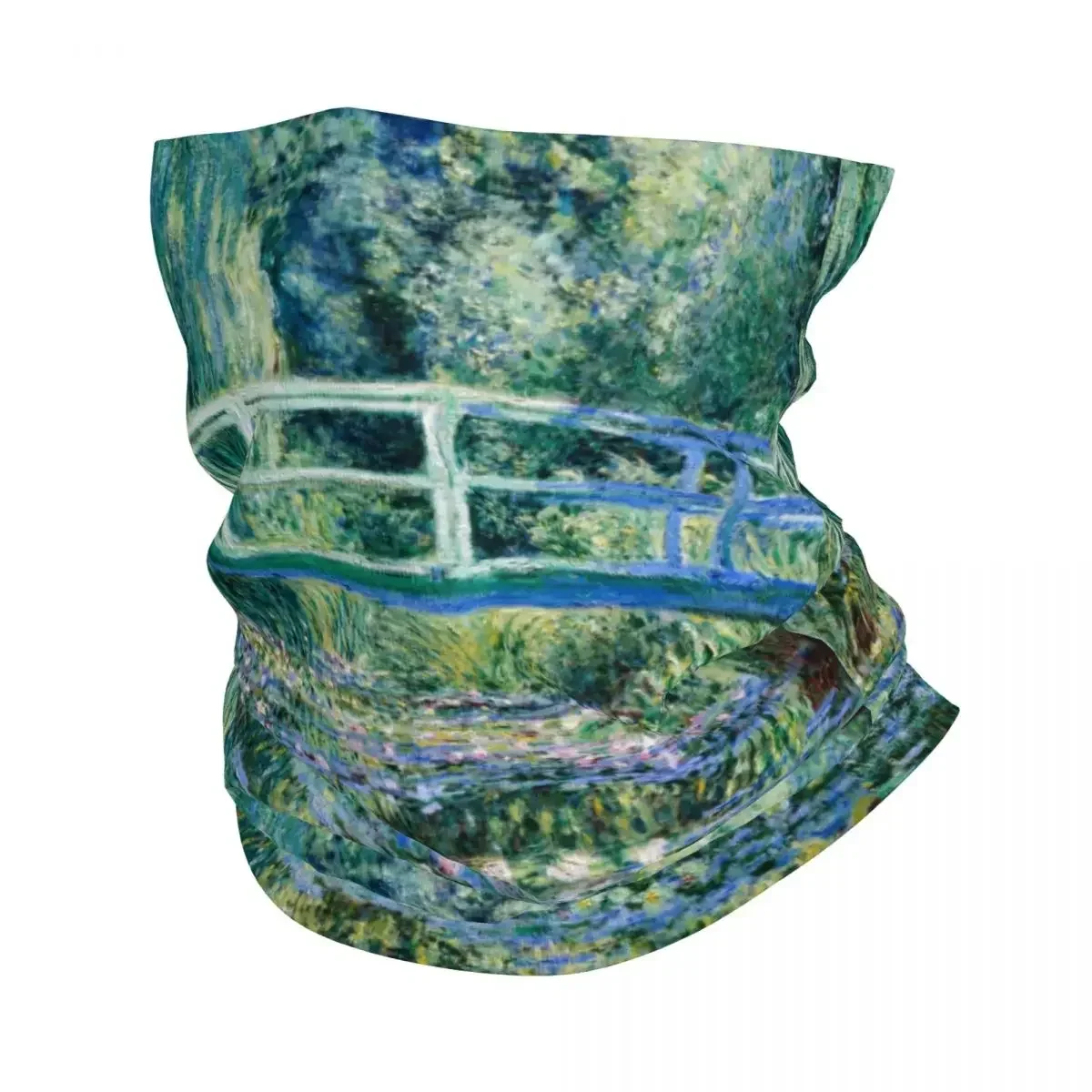 The Waterlily Pond Green Harmony Winter Headband Neck Warmer Tube Scarf Claude Water Lilies Bridge Face Bandana Gaiter