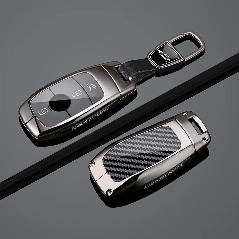 Schutzhülle für Autoschlüssel aus Zinklegierung und Kohlefaser für Mercedes Benz A B C E S G GLA GLB GLC GLE CLA EQA EQB EQC, Zubehör