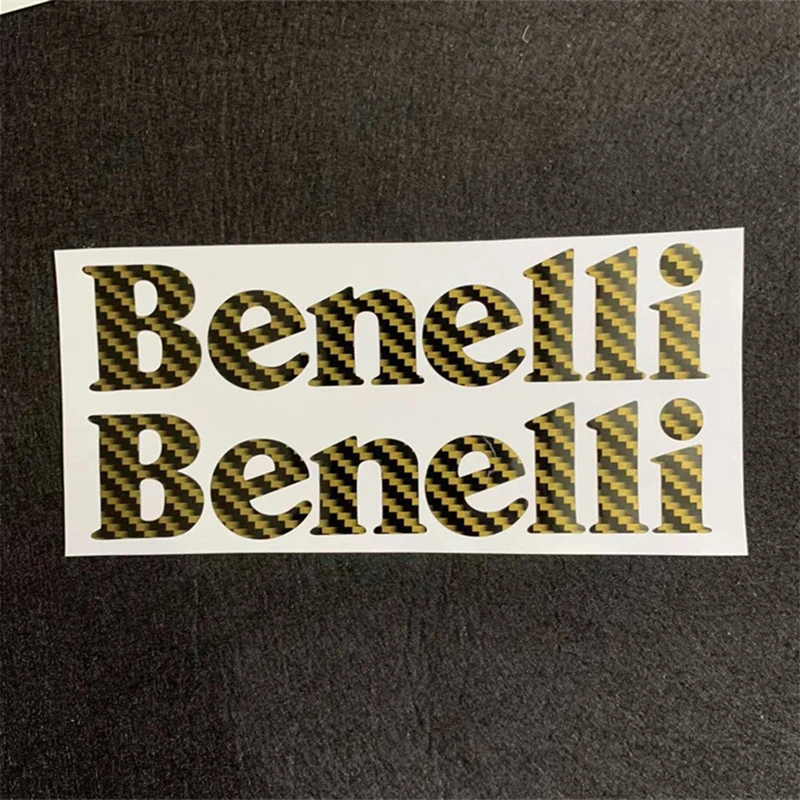 2Pcs Benelli Logo Motorcycle Refit  Sticker Motorcycle Decorative Carbon Fiber Vinyl Wrap Film Waterproof Decals For Benelli