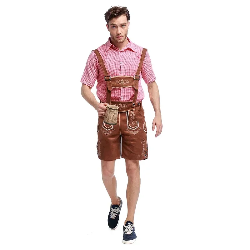 Oktoberfest Lederhosen Bavarian Shorts German Beer Festival Suit Halloween Mardi Gras Costume Outfit For Kids Boys M MN5