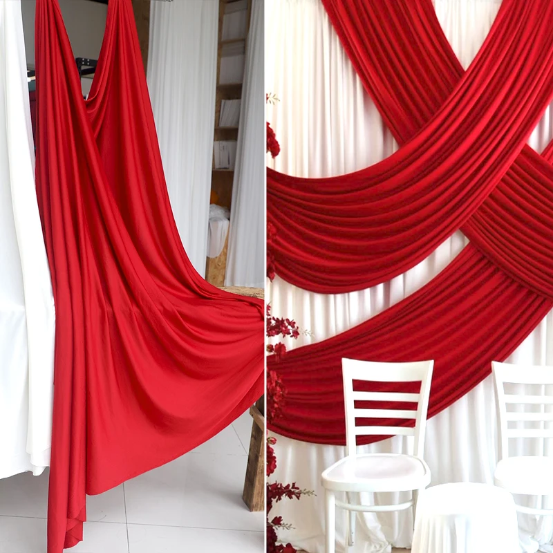 New Burgundy Fabric For Wedding Party Backdrop, Drapery, Tablecloth, Curtain, Photo Background Decor Sewing Material