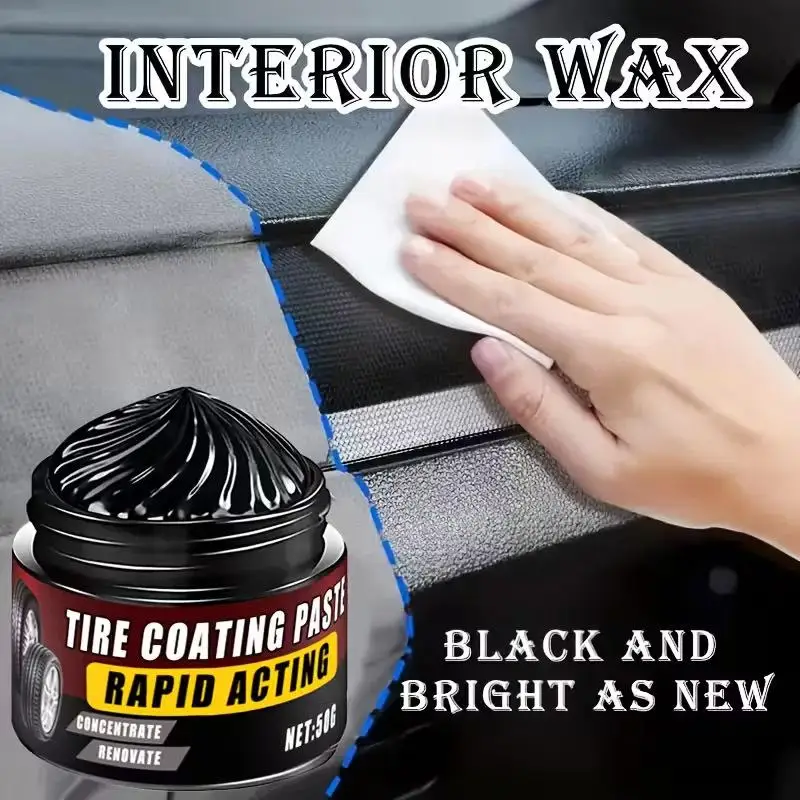 30/50g Car Tire Coating Paste Car Repair Polishing Wax Black Plastics Renovator and Leather Restorer Tires Refurbishment
