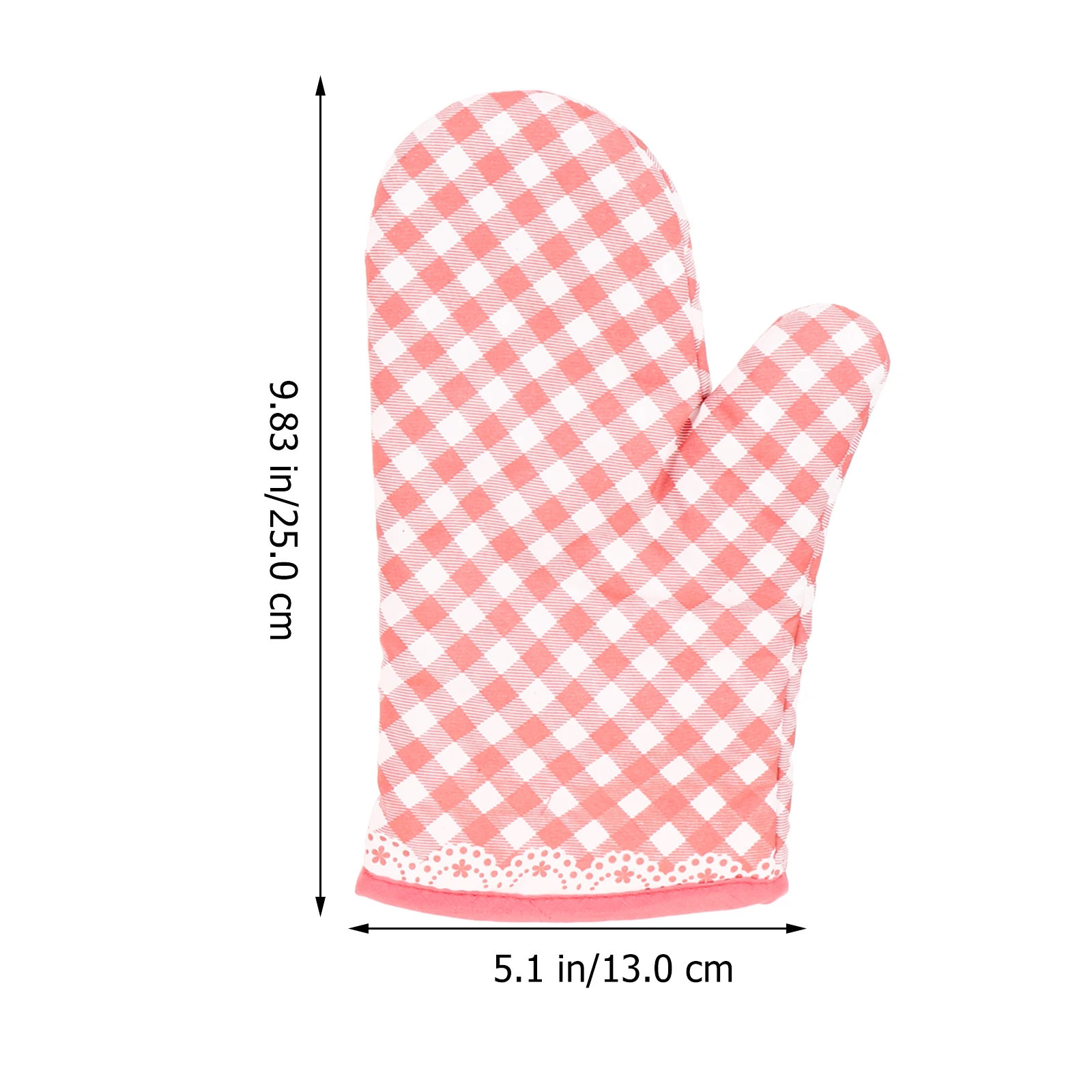 

Pink Lacy Check Anti-scald Mitts Heat Resistant Oven Gloves Kitchen Supplies Microwave Baking Safe Comfortable