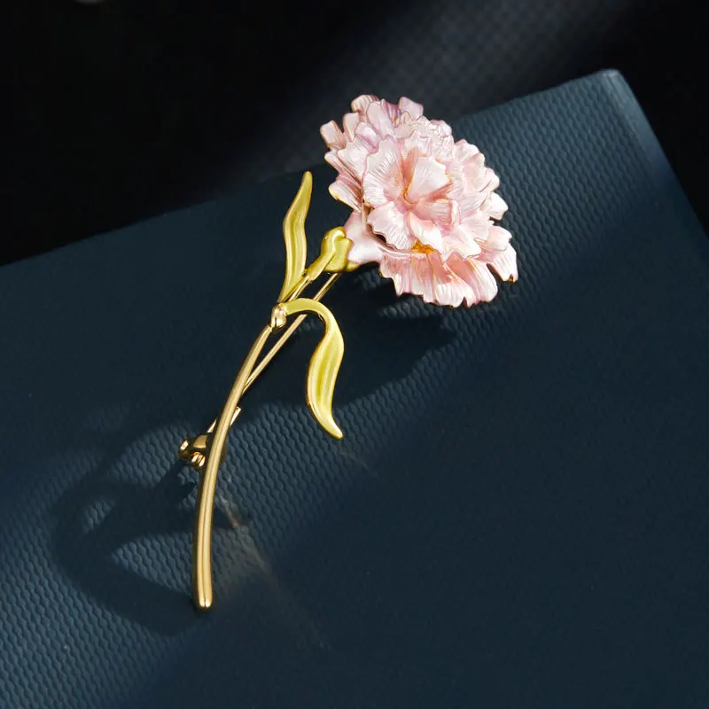 

Mother's Day Enamel Carnation Pin for Women Festival Flower Brooches Banquet Party Elegant Backpack Gifts Jewelry Accessories