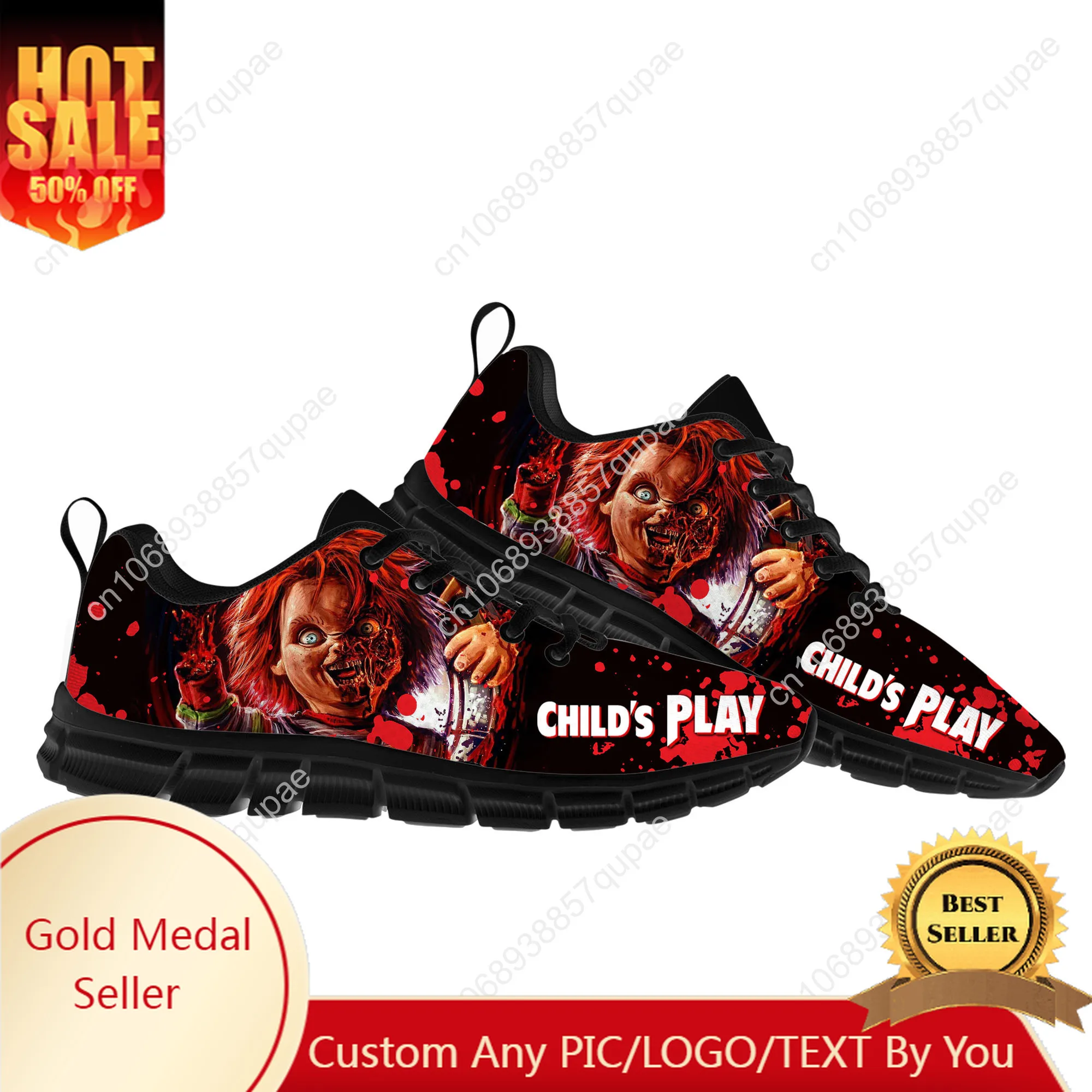 

Horror Movie Childs Play Chucky Sports Shoes Mens Womens Teenager Sneakers Casual Sneaker Couple Custom Shoes