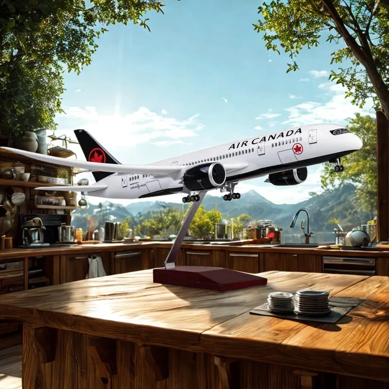 

Living Room Decoration 1:157 Scale 47cm B787 Canada Air Airlines Model With Light and Wheel Diecast Resin Airplane Collection