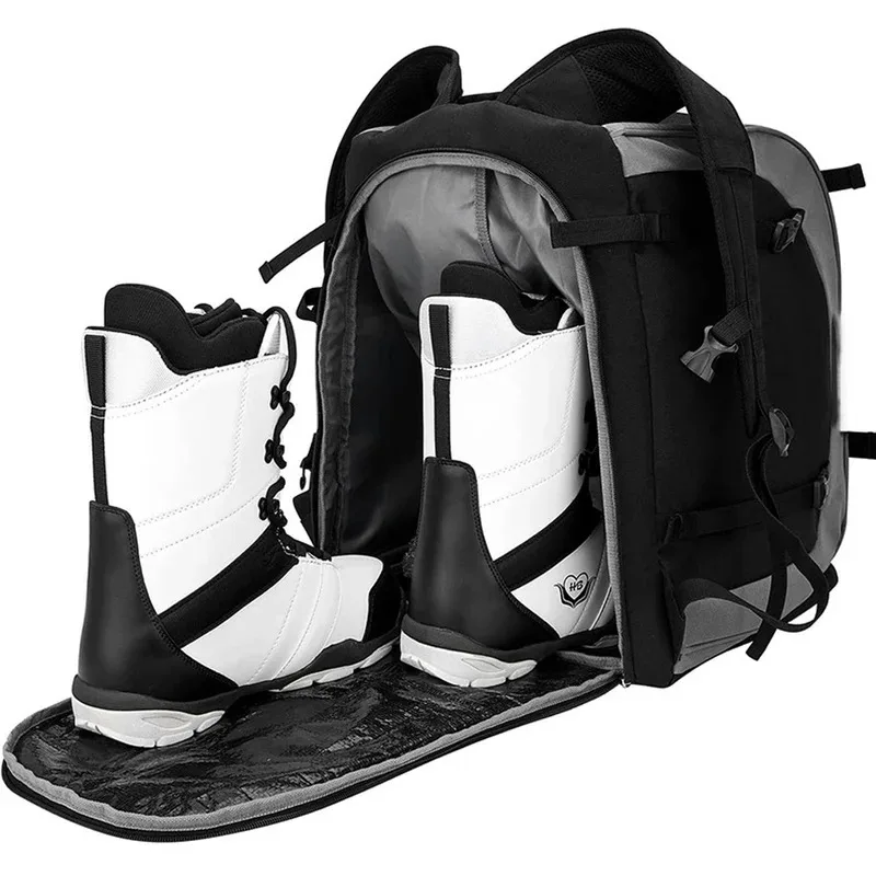 

Portable 65L Ski Backpack Large Capacity Carrying Storage Bag Compartments Oxford Cloth for Ski Boot Skis Travel