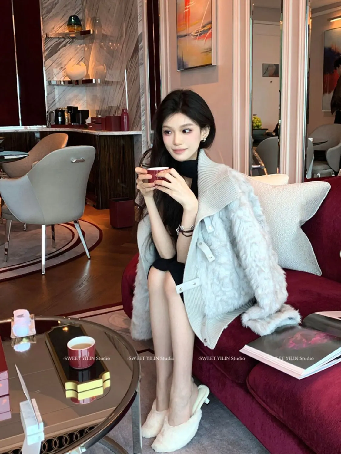 เสื้อแจ็คเก็ตขนสัตว์แบบหนา รุ่นใหม่ ปี 2025 สำหรับฤดูใบไม้ร่วงและฤดูหนาว เป็นมิตรต่อสิ่งแวดล้อม