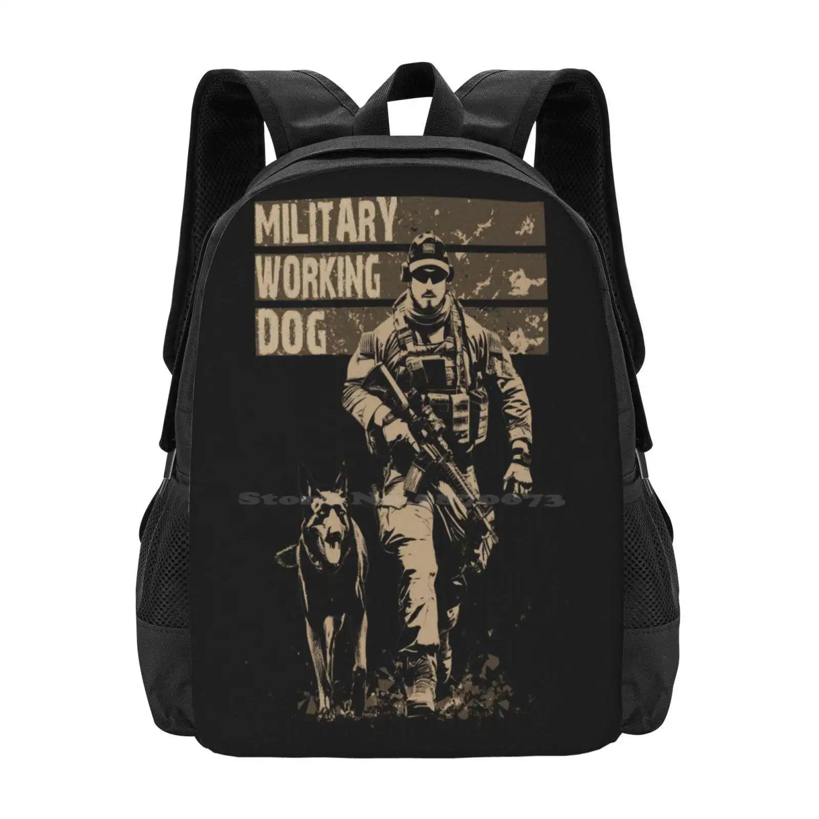 Miltary Working Dog Tactical Patrol Desert Sand Hot Sale Schoolbag Backpack Fashion Bags Mwd Militarty Working Dog Gsd German