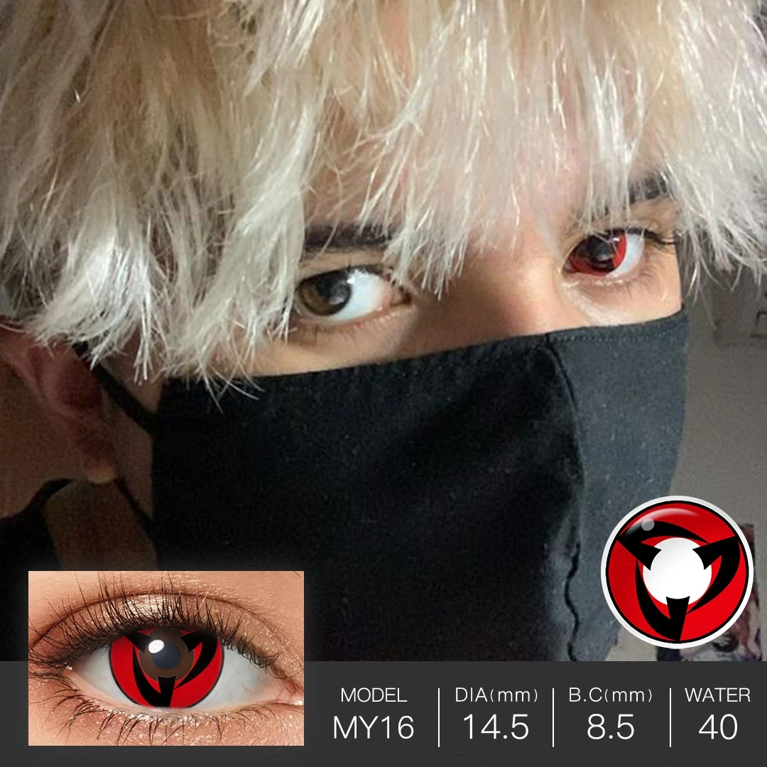 Halloween Contact Lenses Sharingan Eye Cosplay Contact Lenses For Eyes  Red Black Colored Contact Lenses Anime Accessories