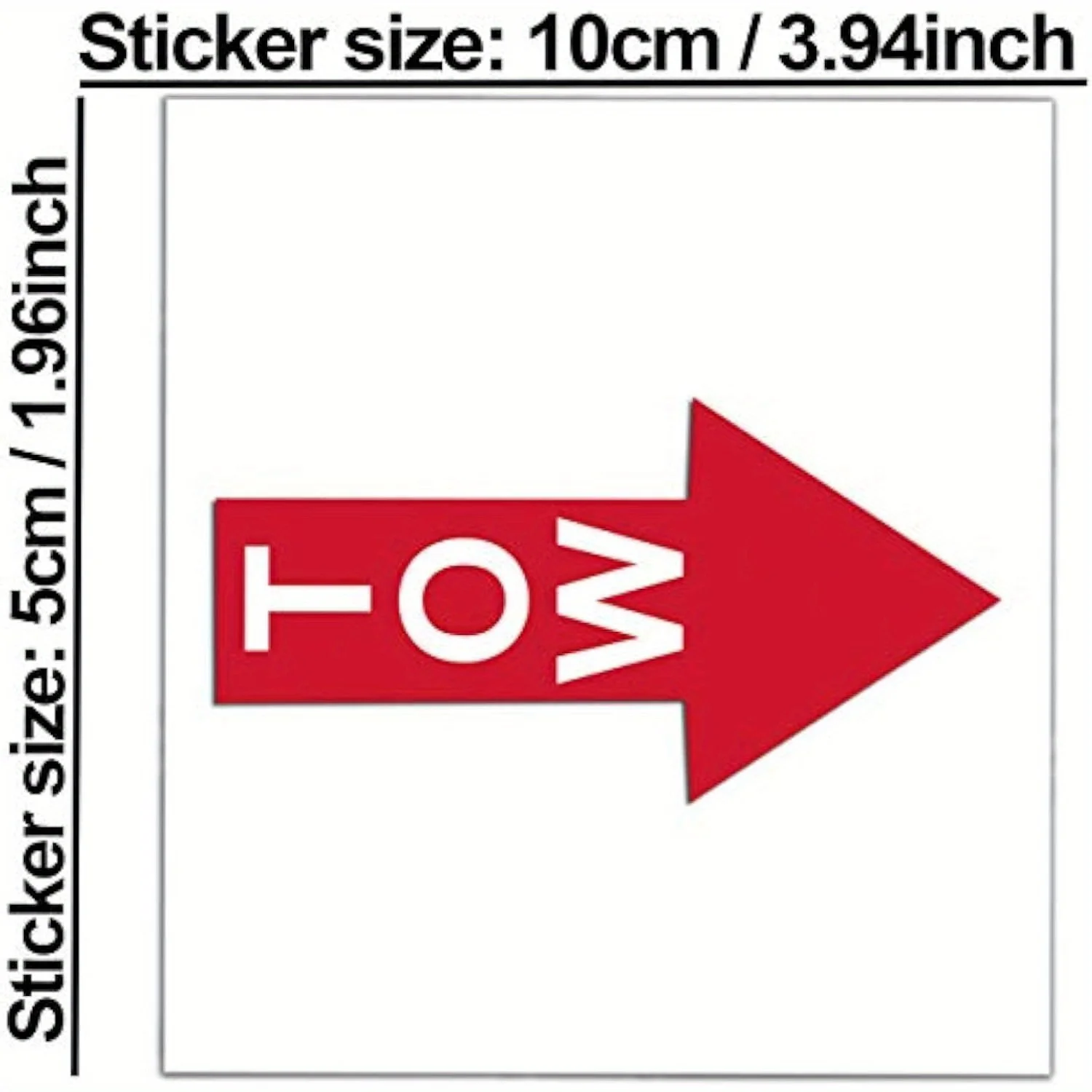 TOW Arrow Racing Sticker Red Vinyl Decal Waterproof for Car Motorcycle Window Door Rally Style Vehicle Decoration