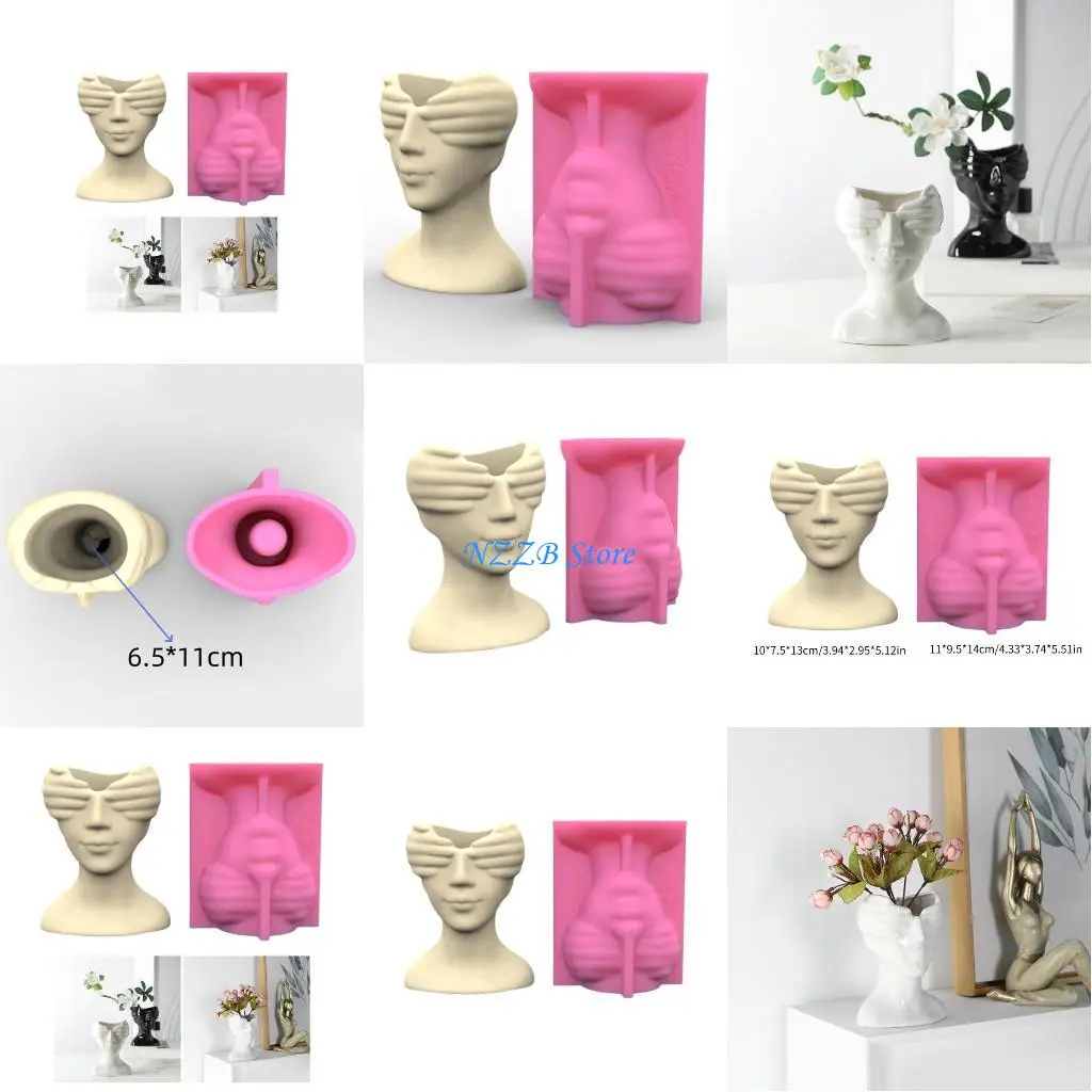 

T21F Креативная ваза из смолы, силиконовая форма для цветочных горшков ручной работы, держатель для ручек из бетона