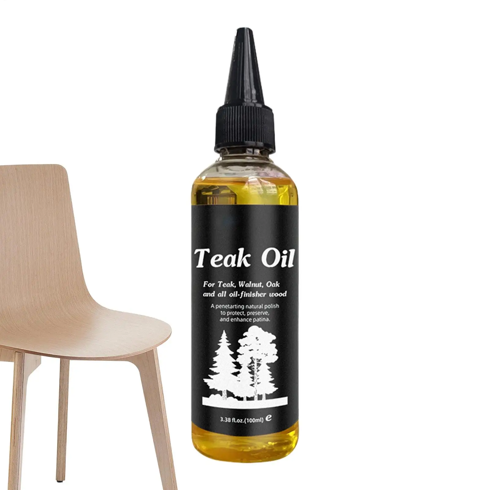 Aceite de teca con acabado de madera, 100ml, pulidor de madera dura para muebles, acondicionador, cuidado del madera no graso, aceite de teca para mesa de madera, estante de escritorio