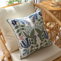 Pure Cotton Embroidery Office Cushion Pillowcase Car Cushion Cover45X45CM Lumbar Pillowcase Sofa Pillowcase