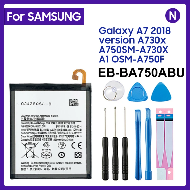 For EB-BA750ABU 3300mAh Battery For Samsung Galaxy A7 2018 version SM-A730x A730x SM-A750F A10 Mobile Phone