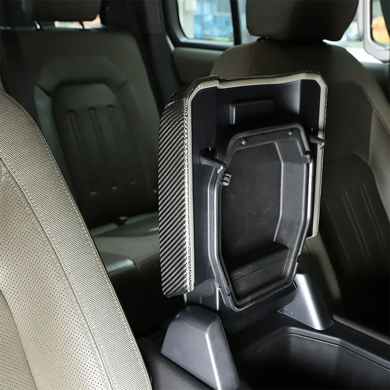 For Land Rover Defender 90 110 2020+ Real Carbon Fiber Car Center Control Armrest Box Protective Cover Sticker Auto Accessories