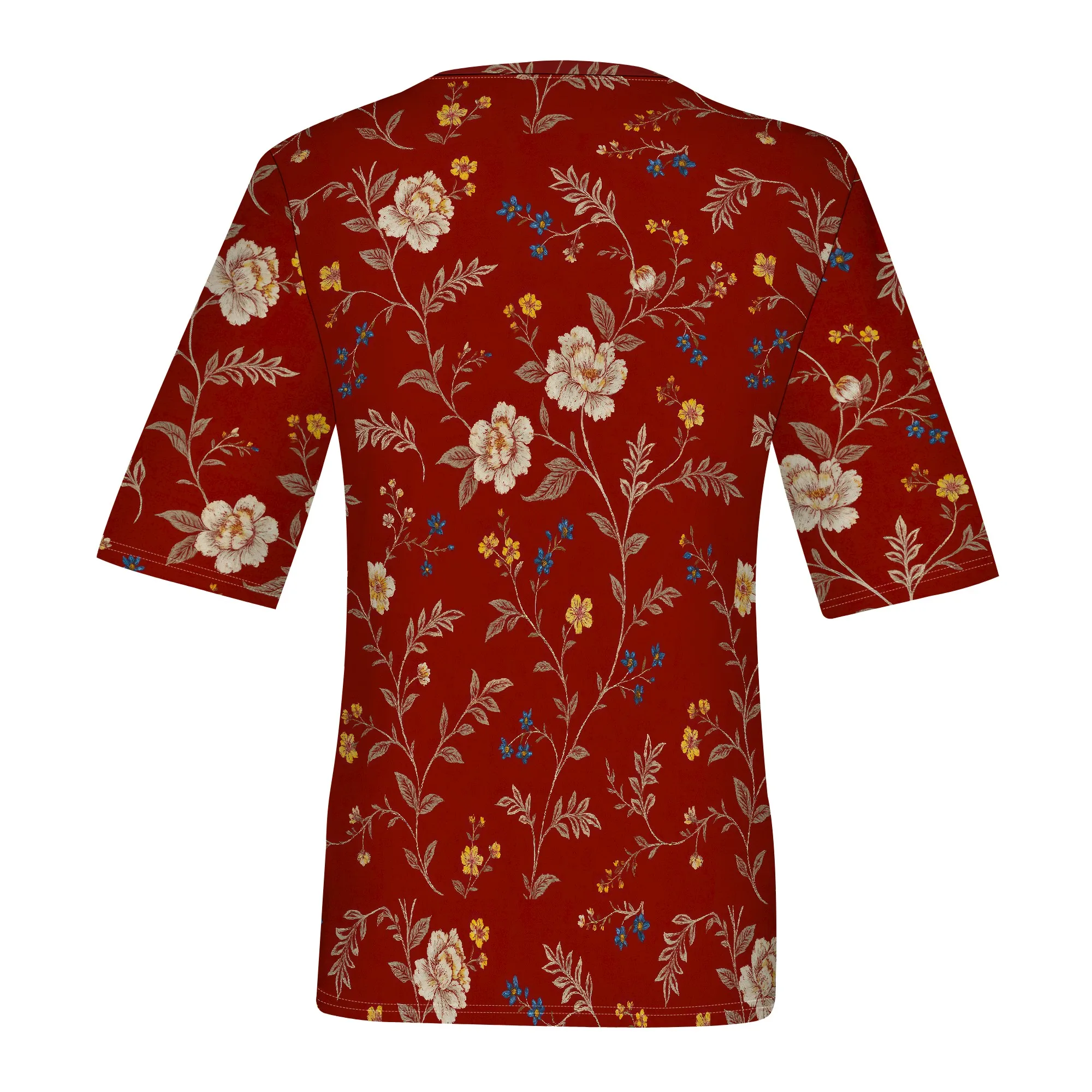 Camicie a maniche lunghe a 3/4 per donna Camicie da lavoro floreali Top Camicette Top T-shirt larghe