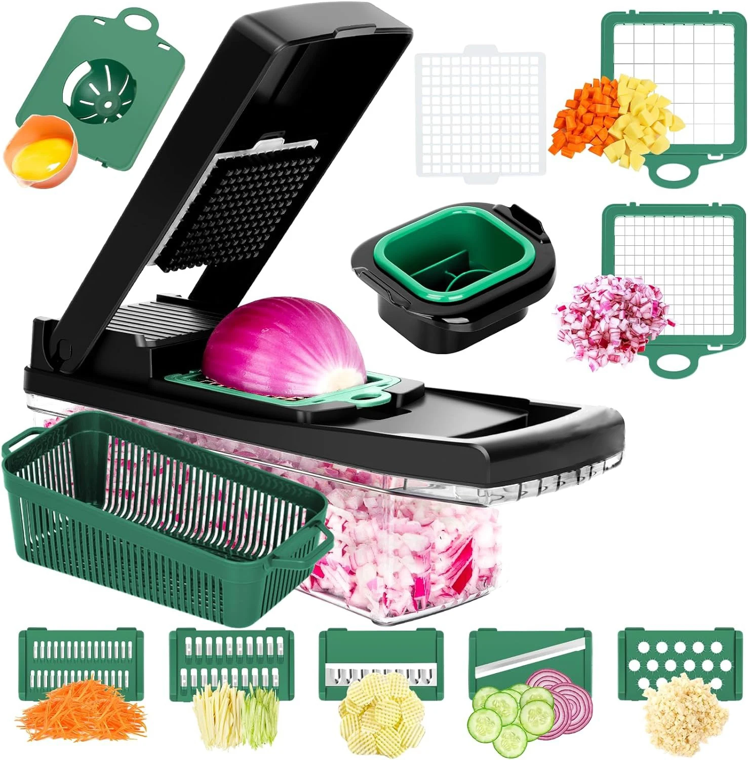 15 In 1 Multi-Functional Vegetable Chopper Carrots Potatoes Manually Cut Shred Slicer Grater Kitchen Acceesories Tools