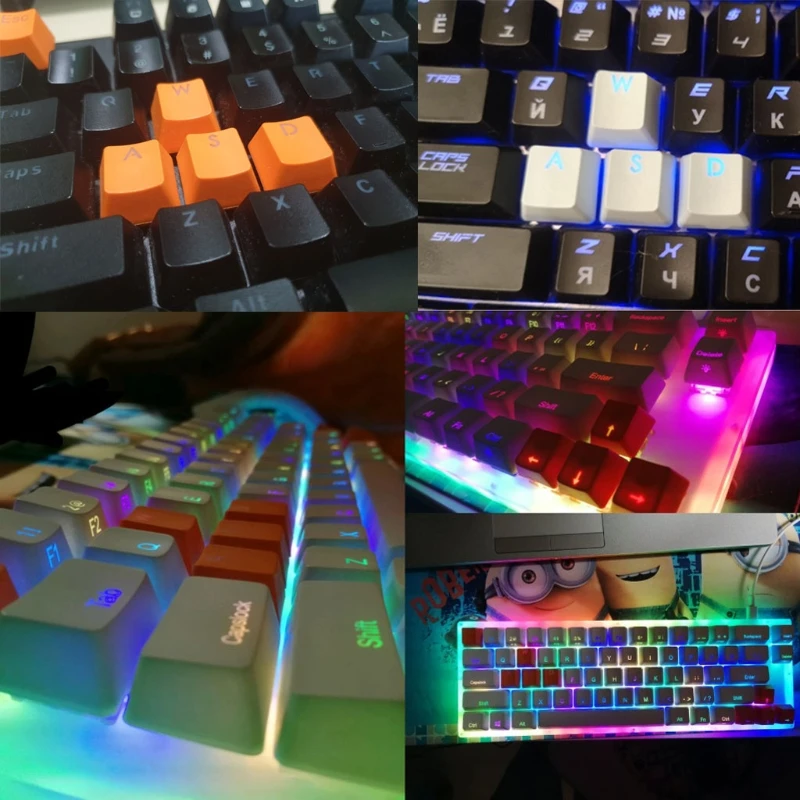 Backlit Keyboard Keycaps Fit For Cherry MX Switches WASD/ESC/Direction For Key Cap 9 Pcs Mechanical Gaming Keyboard For