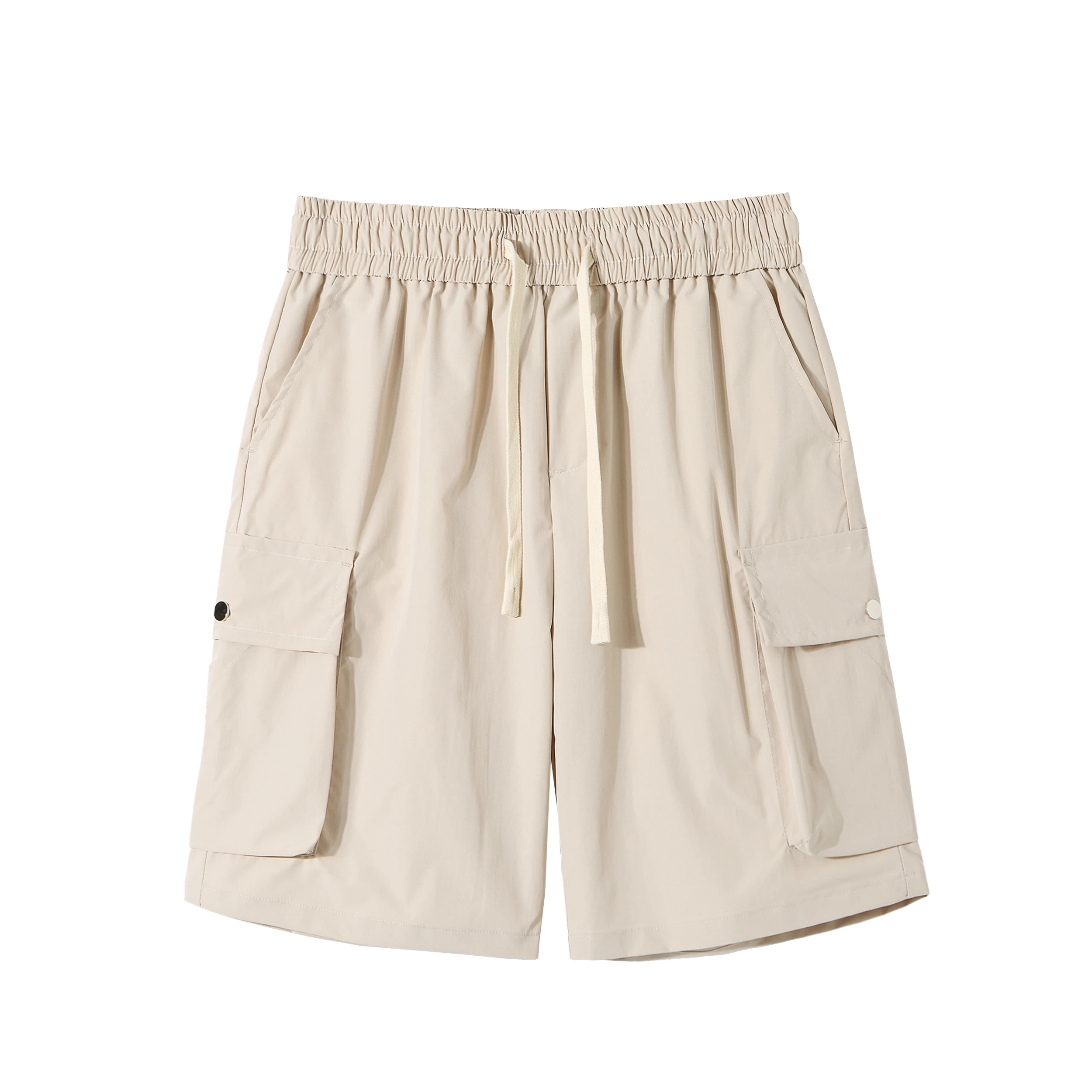 Summer Men's Shorts New Solid Color Multi Pocket Loose Outdoor Fishing Sports Straight Tube Pants Men Functional Style Dungarees