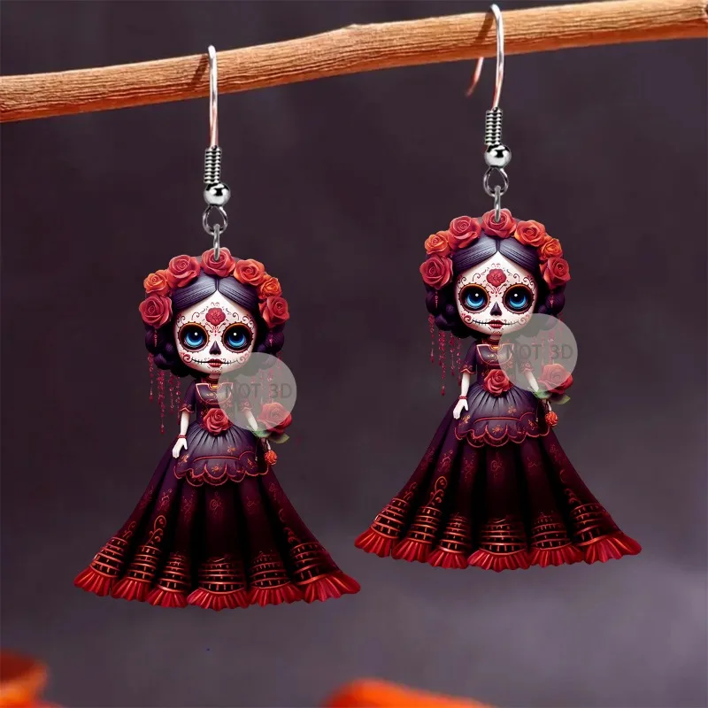 Anting Gotik akrilik Mode Halloween & Hari hadiah mati aksesoris Fashion unik cocok untuk kepribadian