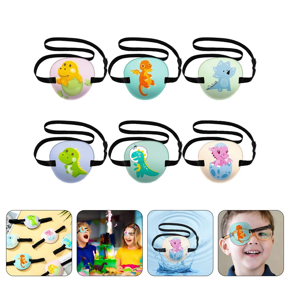 

6 Pcs Children's Eye Mask Pirate Patches Strabismus Amblyopia Eyes Blindfold Covers Non-woven Pad Kids Polyester Correction