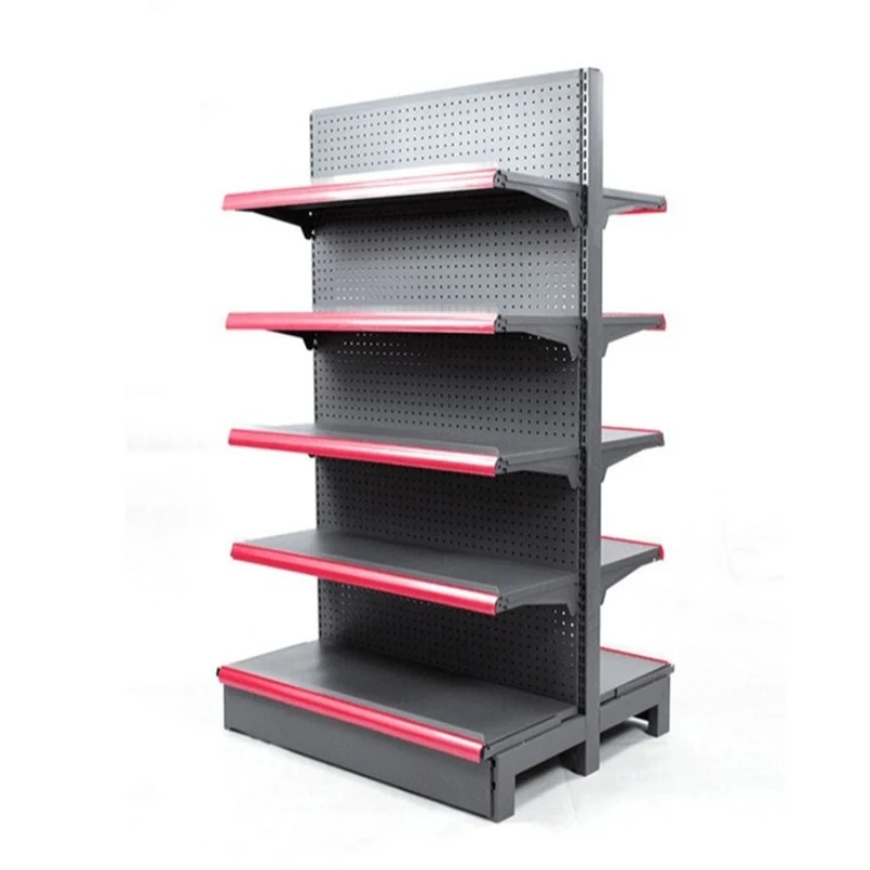 

Convenience store punched back plate shelves, snack shelves displayed on all sides, convenience store snack holes