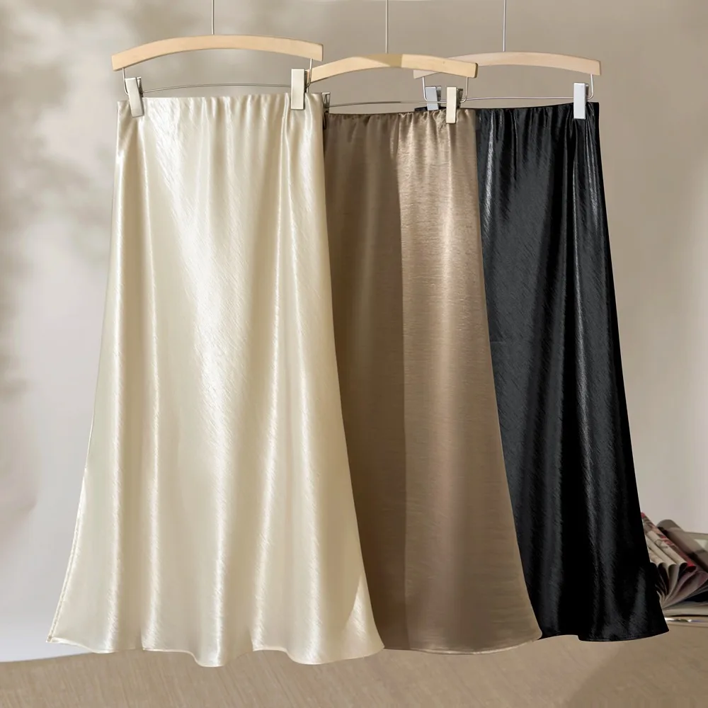 

Женская юбка А-силуэта Shanghai Endi Faion из ацетатного атласа, летняя, с низкой талией, вязаная, с запахом, для женщин