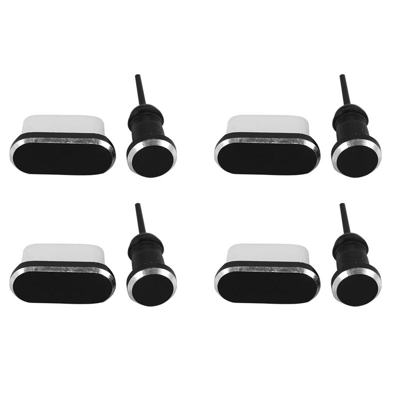 4X USB C Aluminum Dust Plug Set Type-C Charging Port 3.5Mm Headphone Jack Cell Phone Accessories For Huawei Mate 20