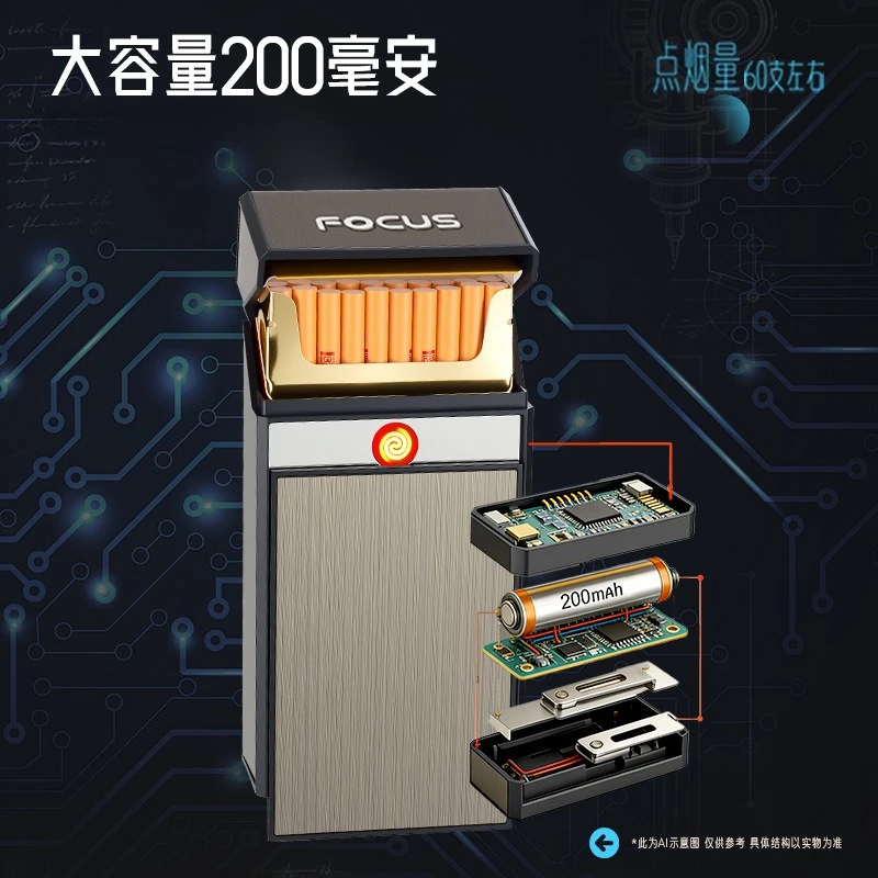 Fine Cigarette Case 20 Pcs Extended Aluminum Alloy Flip Metal Box Fine Cigarette Case Men's Whole Package