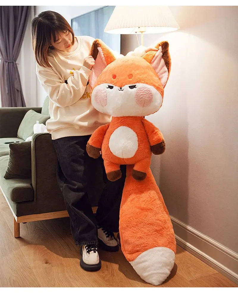 Cute Cartoon Fox Plush Toy Big Hugs Baby with Magic Tool Girl Pillow Super Soft Christmas Gift Decoration DY10129