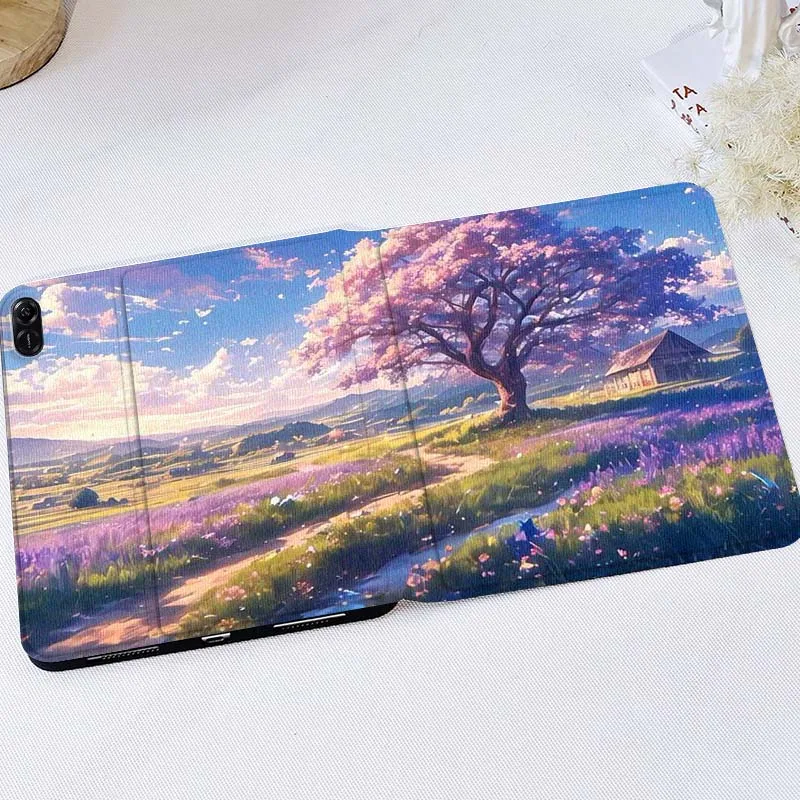 

Landscape Flower Tree House For Huawei MediaPad T5 T10s M6 M5Lite SE Honor Tab 5 6 7 V7 V8 X8a X9a Pro Soft Tablet Case Gift