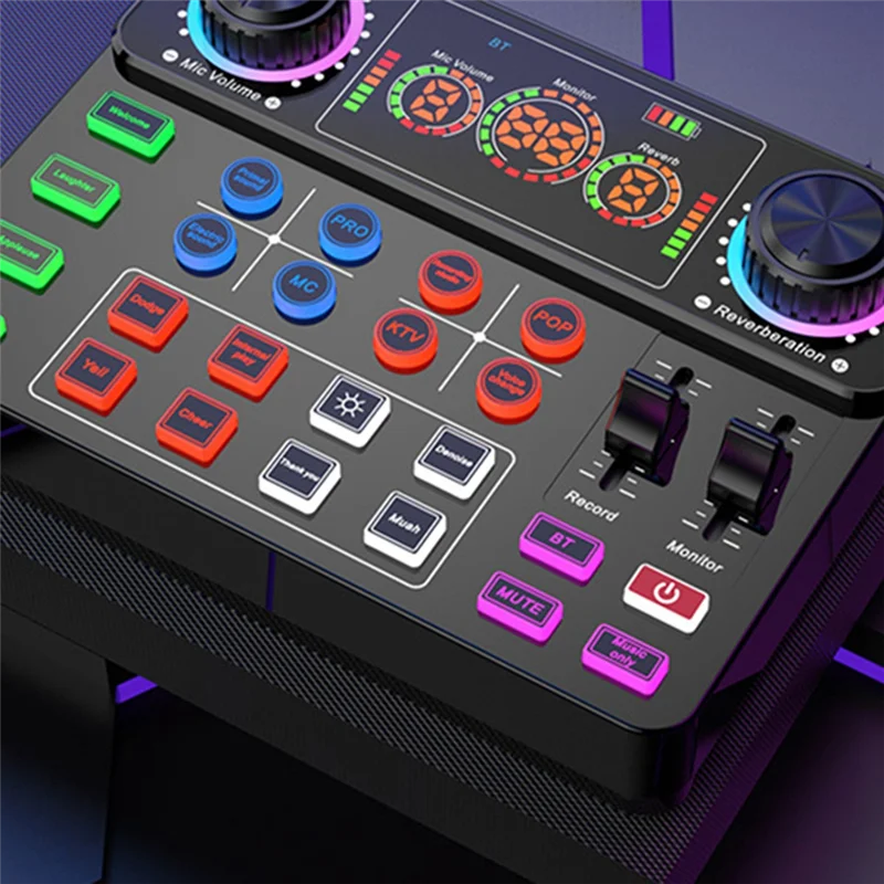 ABGI-New V8spro Sound Card For Computer Recording Live Podcast Equipment Music For DJ Disco Device Recoding Live Broadcast