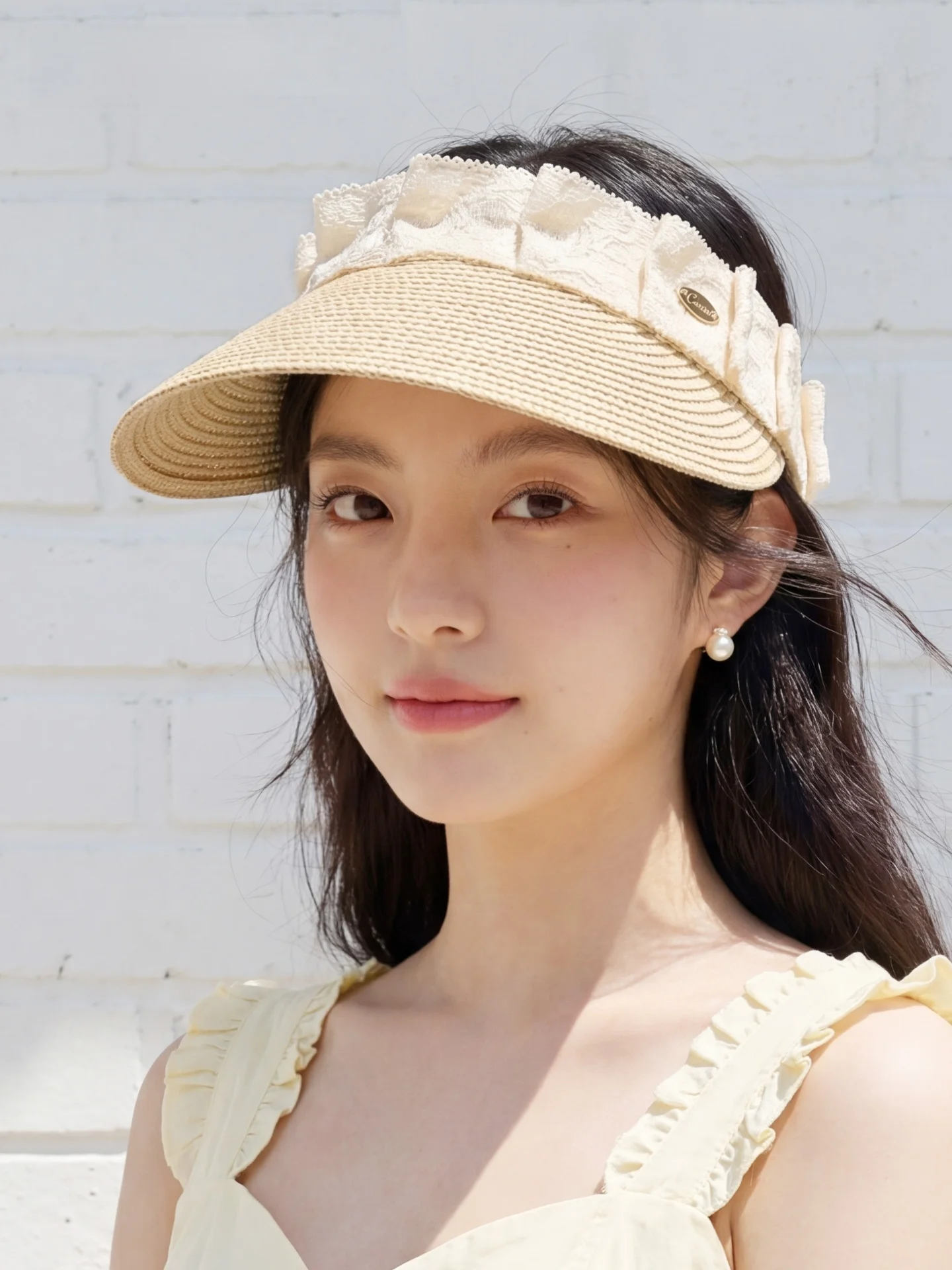 cacuss-レディース-夏-ヴィンテージ-ビーチ-ワイドブリム-エンプティトップハット-カジュアル-多用途-顔痩せ効果のある麦わら編み日よけ帽子