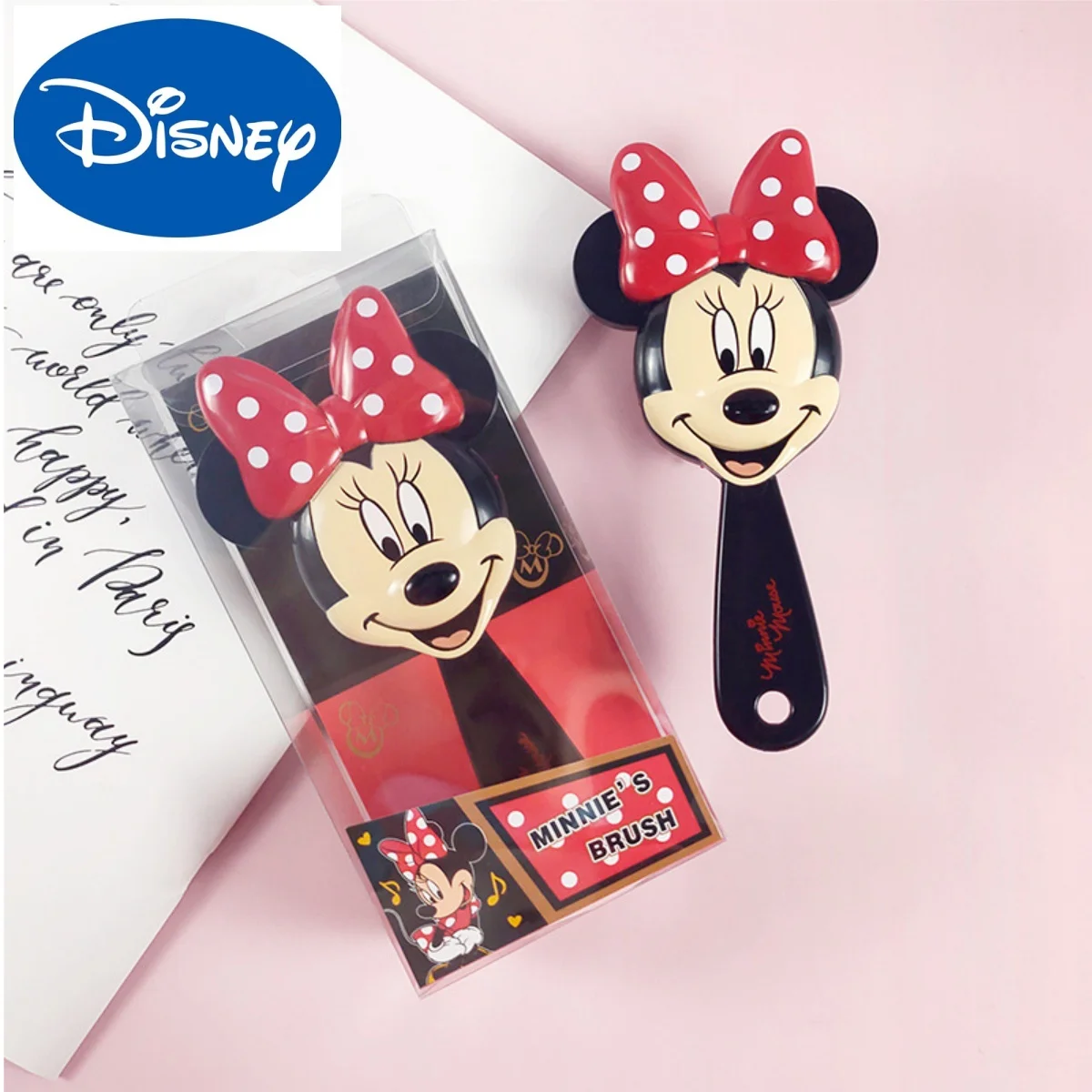 

Disney Mickey children's cartoon comb bow polka dot comb plastic color box packaging cute anime brush birthday gift