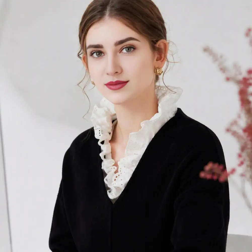 Elegant V Neck Collar V-neck Fake Collar for Women Elegant Detachable Dickey Layer Adjustable Layering for Sweaters for Women